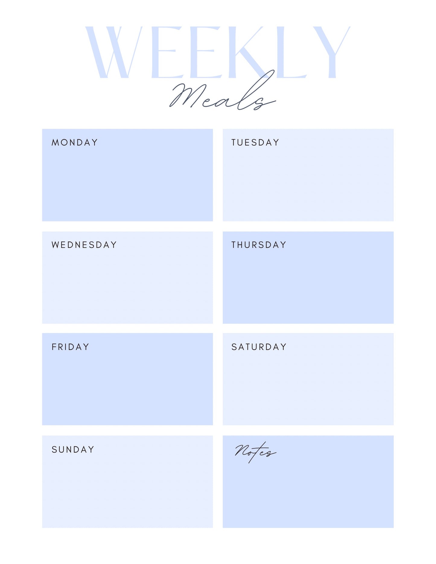 Printable Meal Planning Templates