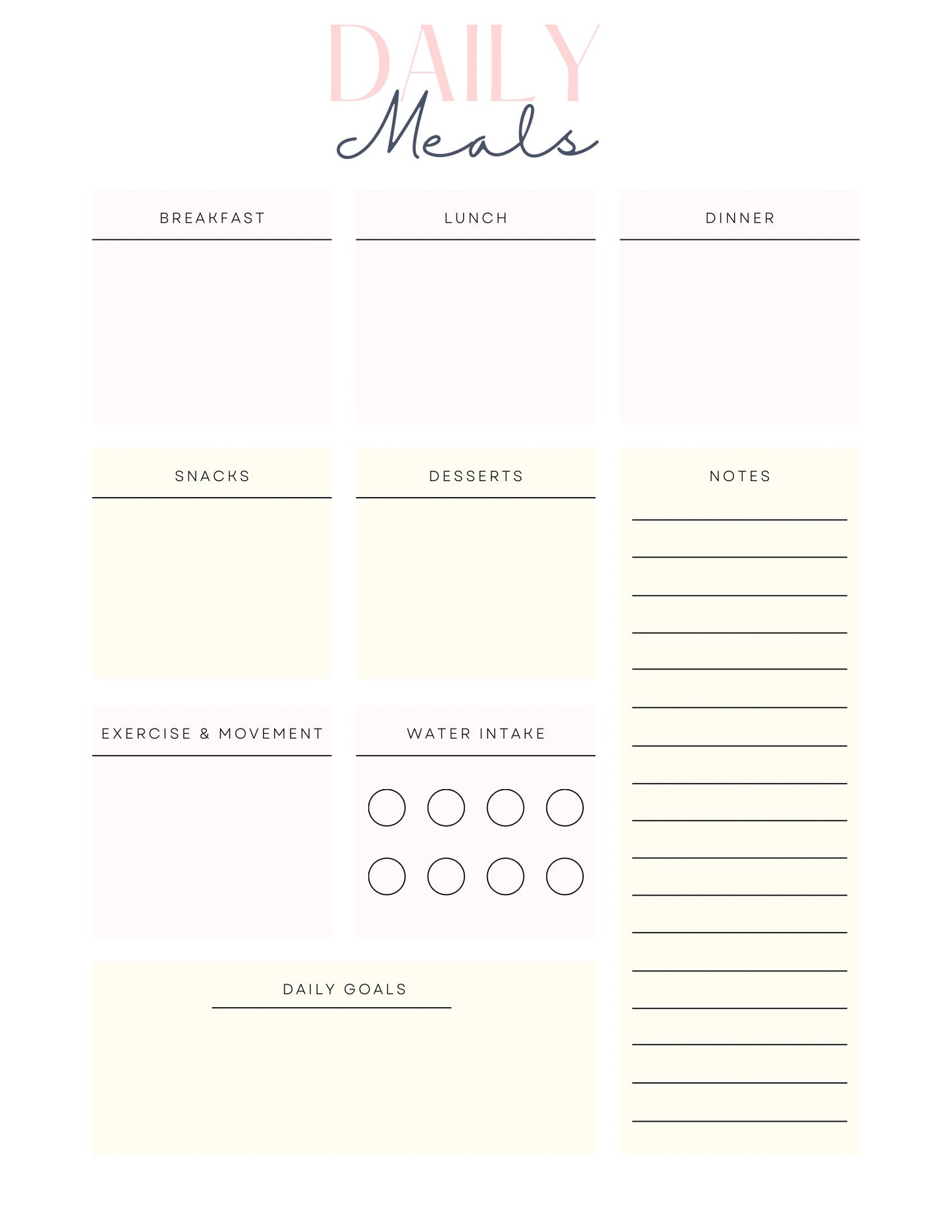 Printable Meal Planning Templates