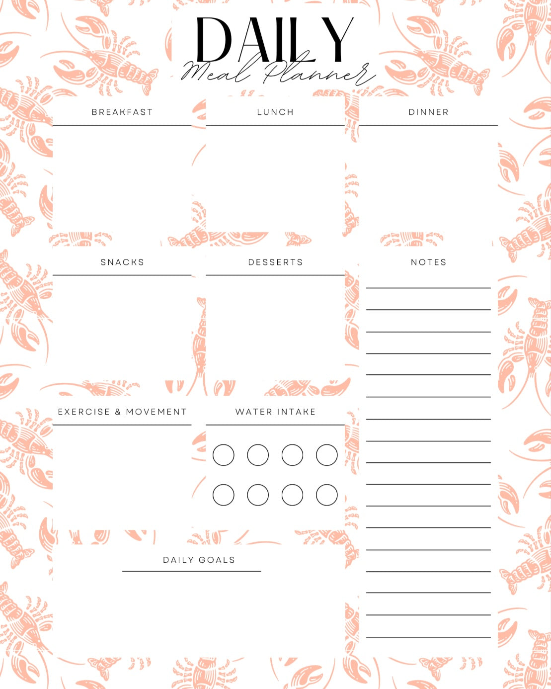 Summer Meal Planning Templates