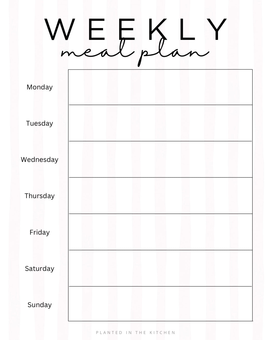 Summer Meal Planning Templates