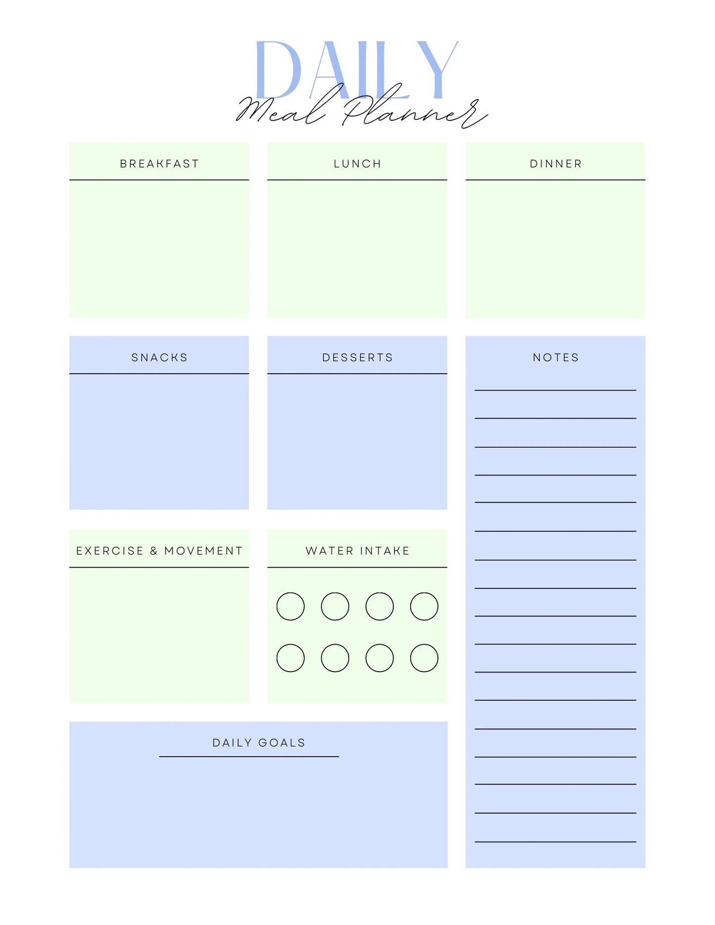 *New Product* Printable Meal Planning Templates