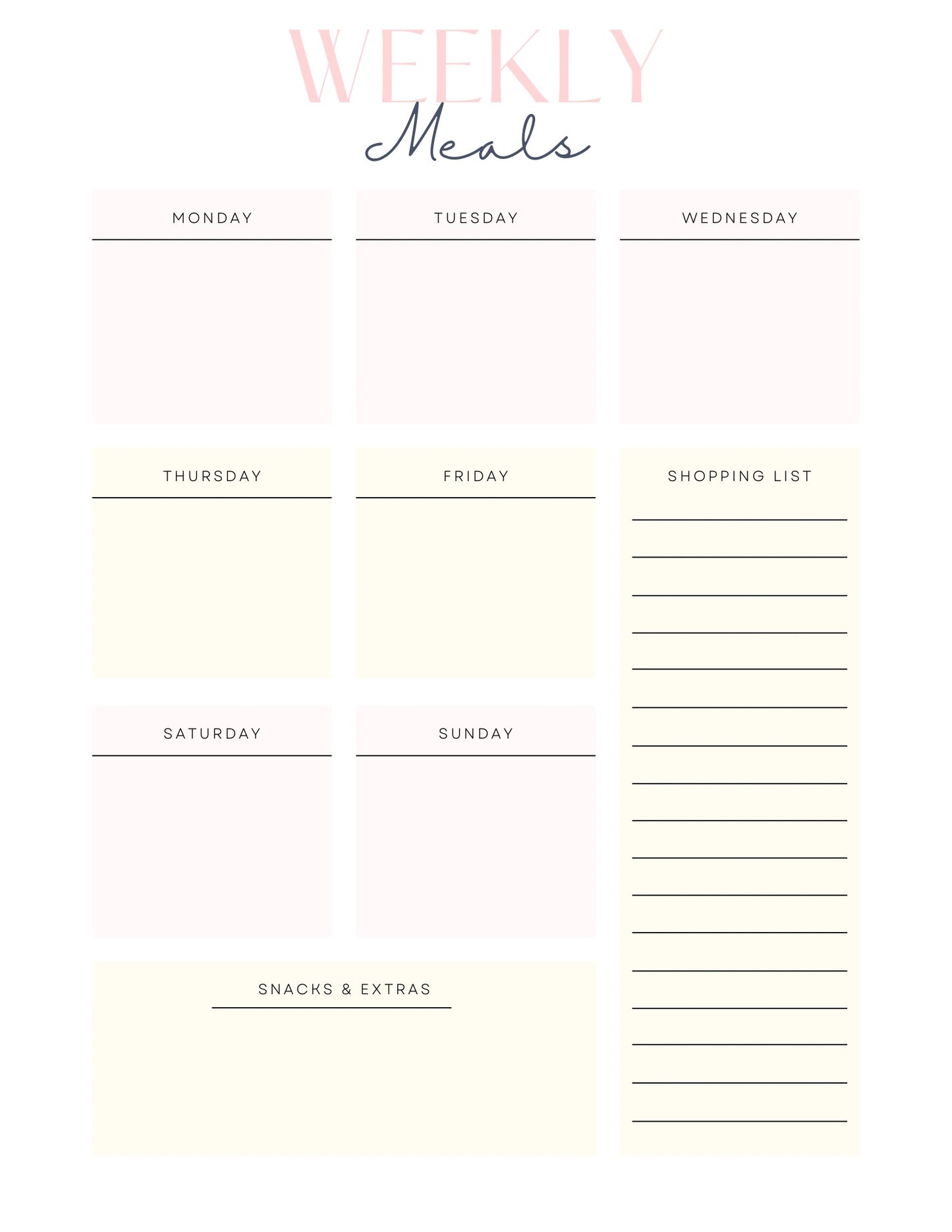 *New Product* Printable Meal Planning Templates