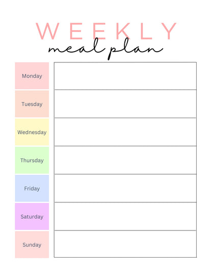 *New Product* Printable Meal Planning Templates