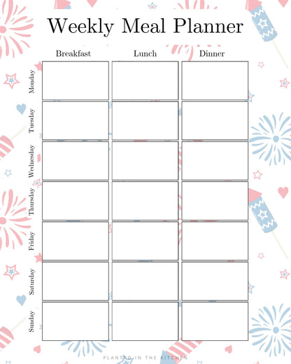 Summer Meal Planning Templates