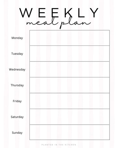 Summer Meal Planning Templates